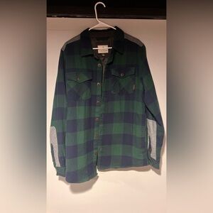 Legendary White Tails Flannel. Blue, grey, and green. LT.